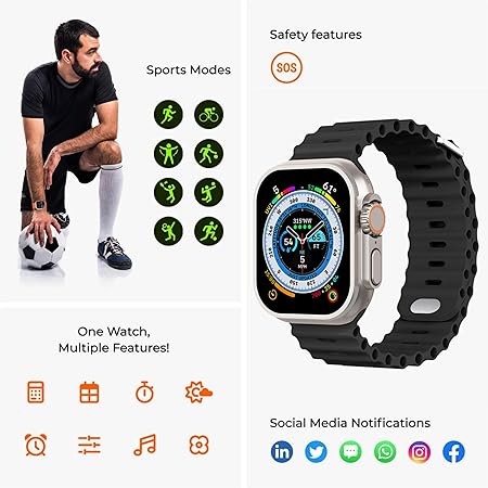 T800 Ultra Smartwatch, 49mm, premium quality, water-resistant, 7-day return policy.